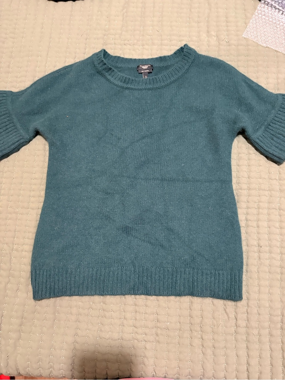 Talbots Teal Short-Sleeve Crewneck Sweater